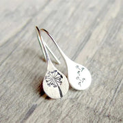 Exclusive Silver Dandelion Leaf Earrings