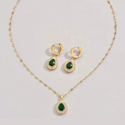 Sophisticated Golden Gemstone Jewellery Set