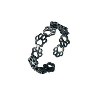 Adjustable Paw Print Ring Stainless Steel