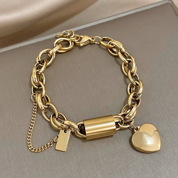 Heartened Chunky Bracelet | Gold