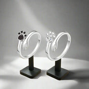 Adjustable Ring Hand and Paw Print Design