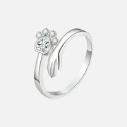 Adjustable Ring Hand and Paw Print Design