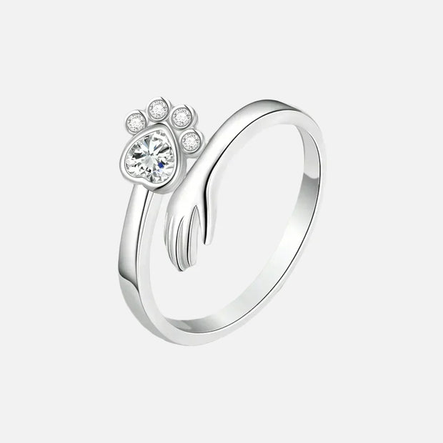 Adjustable Ring Hand and Paw Print Design