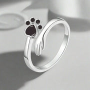 Adjustable Ring Hand and Paw Print Design