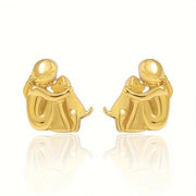 Silver and Gold Two-Tone Hug Earrings