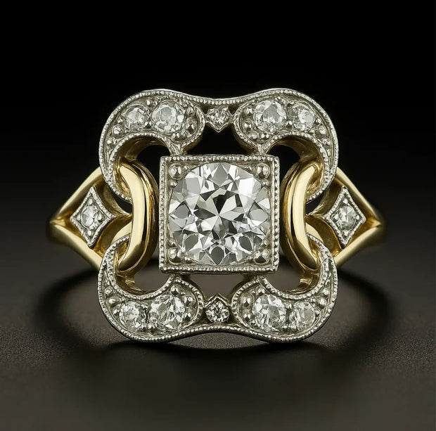 Vintage Zirconia Gold Ring