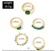 Zarina Emerald Gold Ring Set