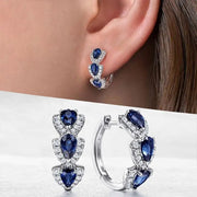 Silver Sapphire Earrings