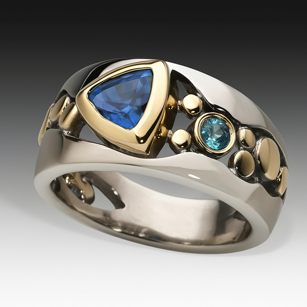 Retro Blue Crystal Ring