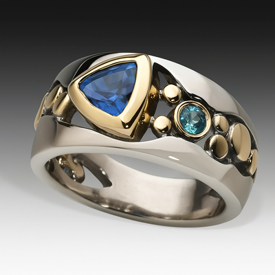Retro-chic Blue Ring