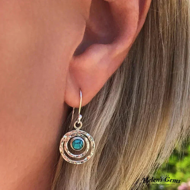 Boho Turquoise & Gold- Saturn Earrings
