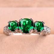 Shiny Timeless Emerald Stones Ring
