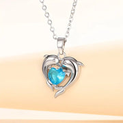 Oceanheart Twin-dolphin Necklace