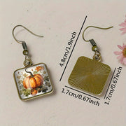Pumpkin Glass Dangle Earrings