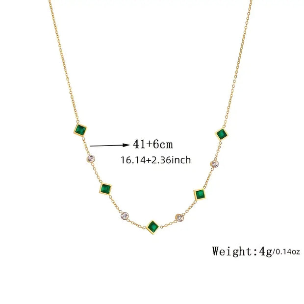 Elegant green Gemstone Necklace