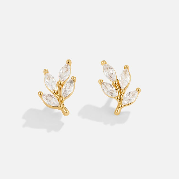 Crystal Chic Leaf Earrings