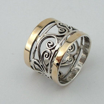 Hollow Ivy Gold & Silver Ring