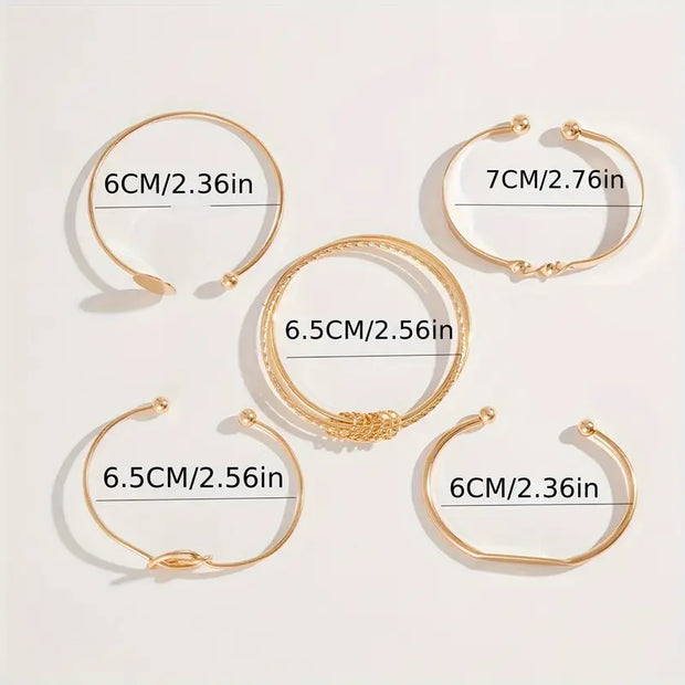 Elegant Golden Bracelet Set