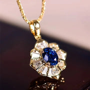Gold Sapphire stone Necklace