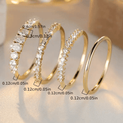 14k Golden Zirconia Stacking Rings