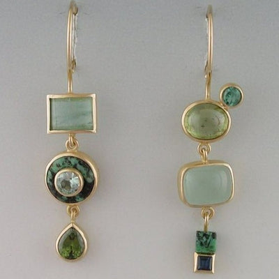 Vintage Green Drop Earrings