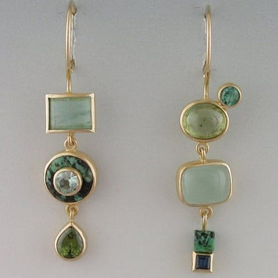 Retro Green Elegance Earrings