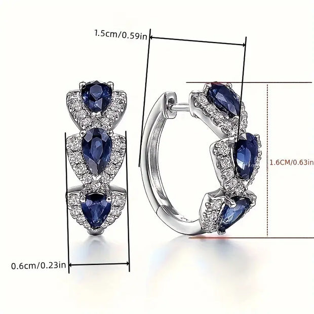 Silver Sapphire Earrings