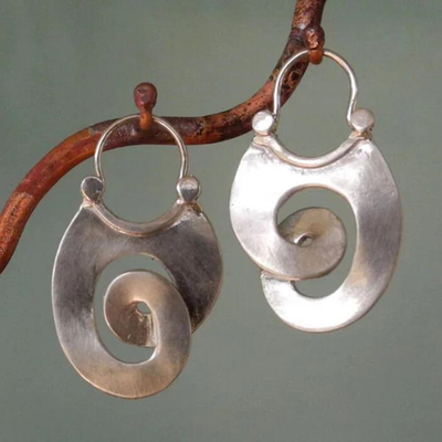Exclusive Spiral Silver Earrings