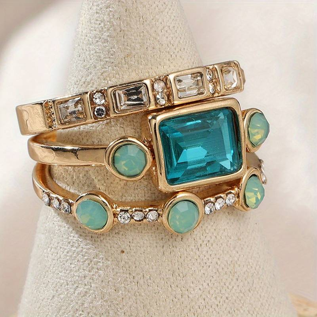 Ocean - Boho Vintage Ring Set