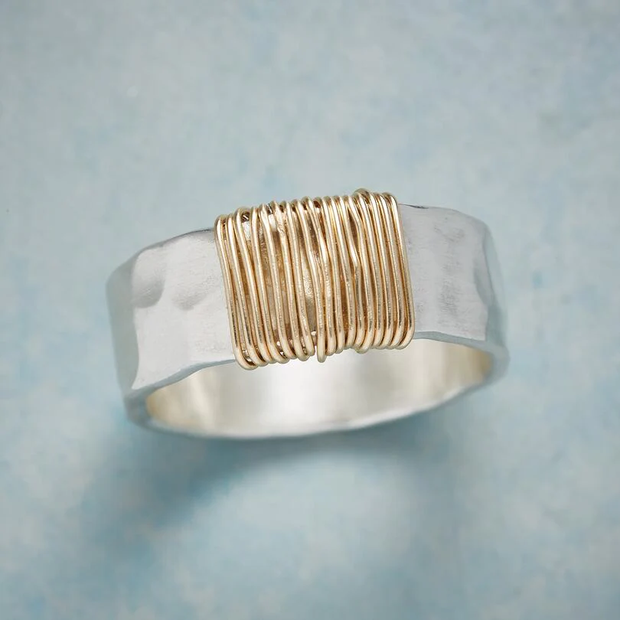 Vintage Gold-Wire Silver Ring