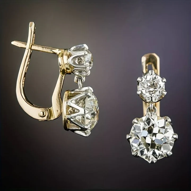 Exclusive Vintage Gold Zirconia Earrings