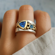 Retro Blue Crystal Ring