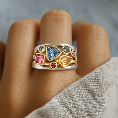 Vintage Colorful Zirconia Ring