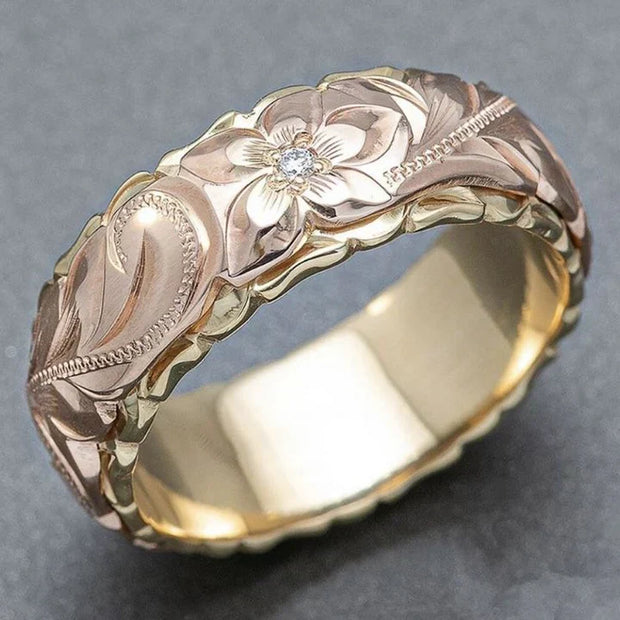 Timeless Rose Blossom Gold Ring