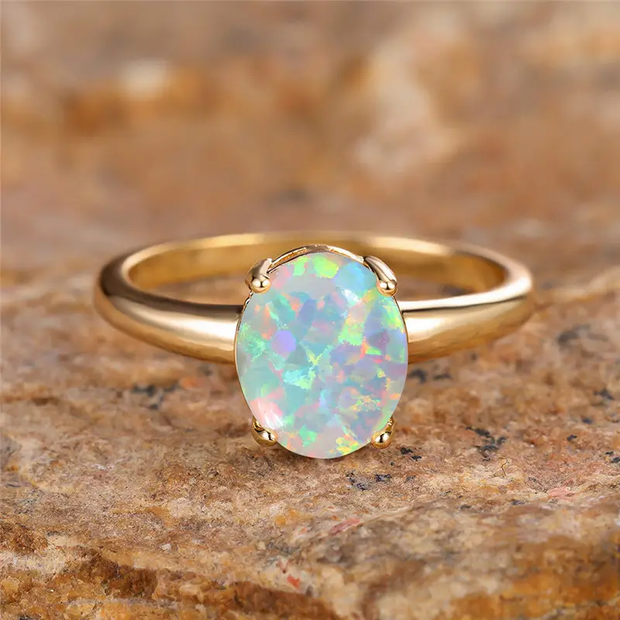 Retro Opal Gold Ring