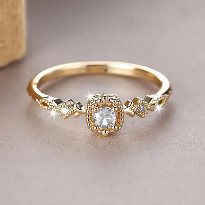 Radiant Vintage Crystal Ring