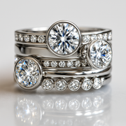 Elegant Silver & Crystal Layered Ring