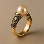 Vintage Pearl Golden Ring