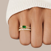 Pine - Layered Crystal Ring