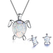 Opal Sea Turtle Jewelry Set