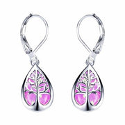 Tree of Life Earrings in Opal and Silver