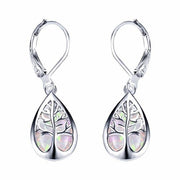 Tree of Life Earrings in Opal and Silver