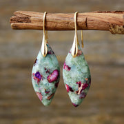 Fuchsite Jasper Drop Stone Earrings
